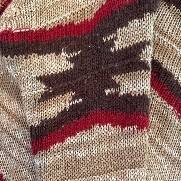 Ralph Lauren Ortega Southwestern Camel Muti Linen Blend Fringe Cardigan Size S/M - Picture 6 of 16
